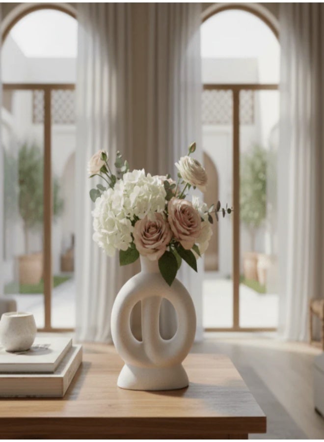 AKDC Premium Sculptural Ceramic Decorative Vase – Elegant White Artistic Statement Shape, 23 × 16 cm - Image 3